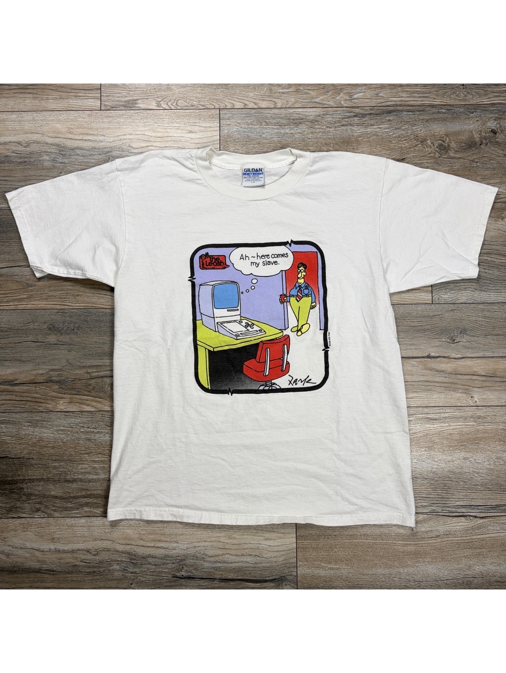 Vintage 1996 The Leash Cartoon Graphic T-Shirt Large
